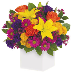 Rainbow Surprise - Flower Arrangement in Box