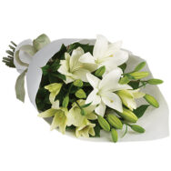 White Delight - White Lilies Flower Bouquet